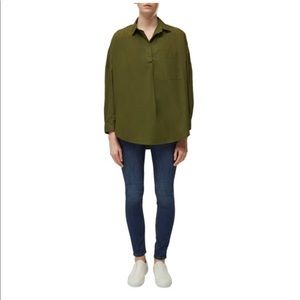 🛍 Poplin Button Down Blouse Top